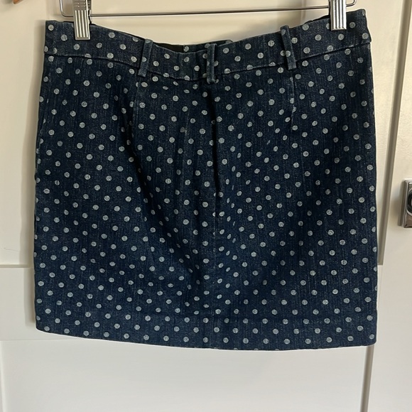 Size 2 JCrew Denim polka dot skirt - Picture 2 of 7